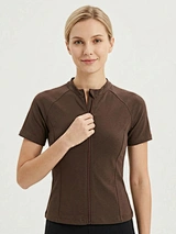 short-sleeve full-zip training top